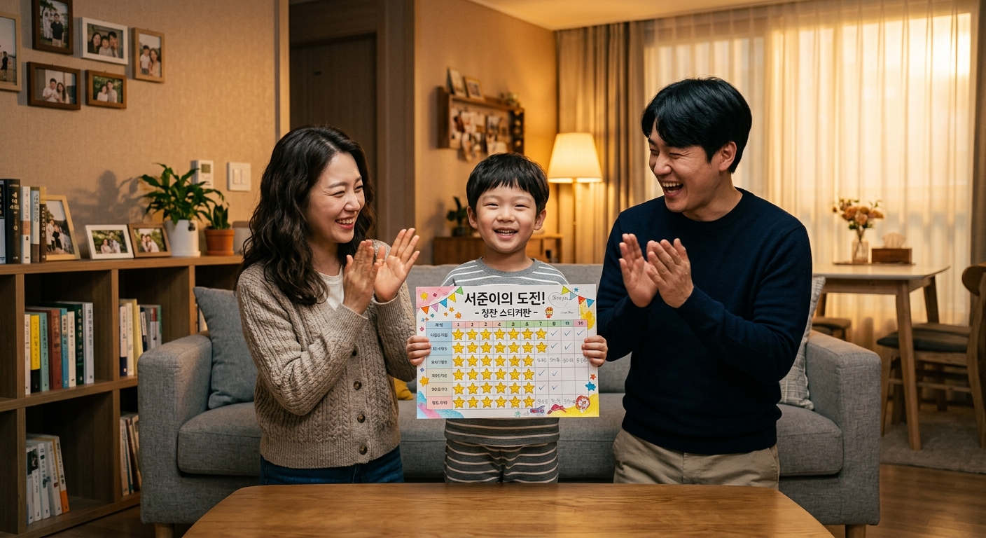 8주 훈련 완료를 축하하는 한국인 가족