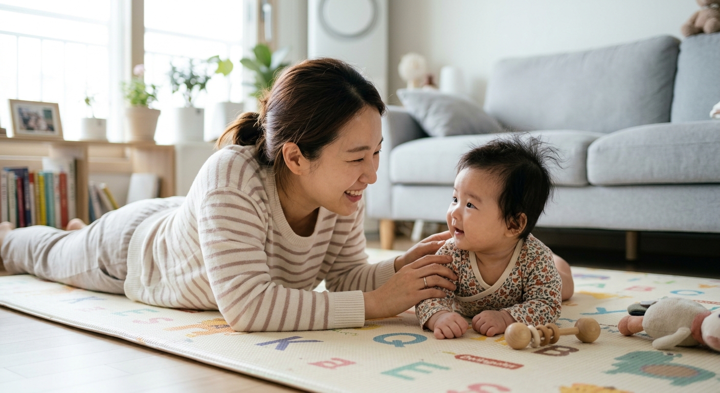 아기 터미타임 자세가 이상해요: 슈퍼맨 자세·기울어짐 원인과 해결법