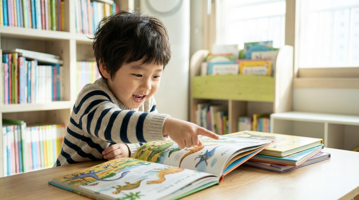 그림책에 빠져 있는 아이