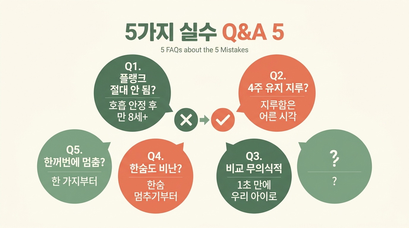 5가지 실수 부모 자주 묻는 질문 5가지 답변 인포그래픽