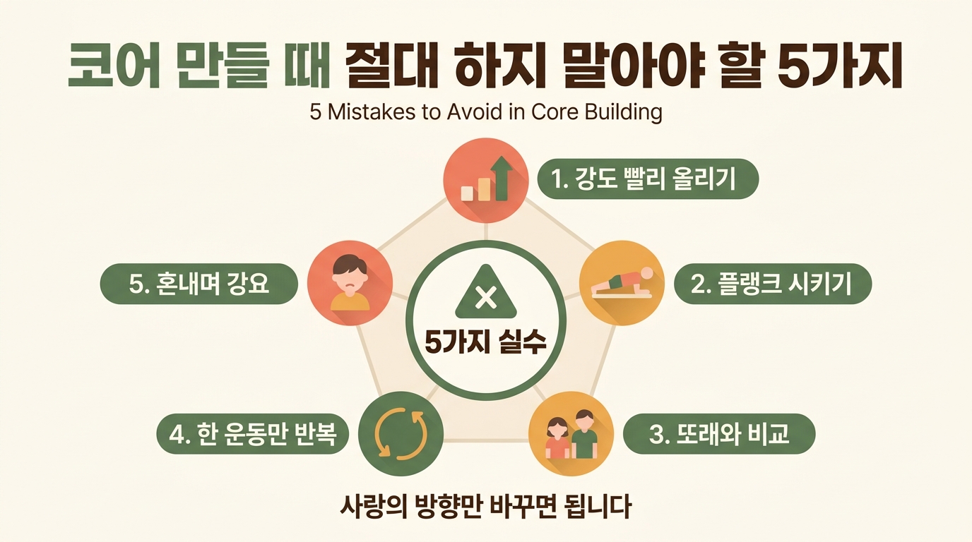 코어 만들 때 절대 하지 말아야 할 5가지 — 흔한 실수와 신경계 권장 대안