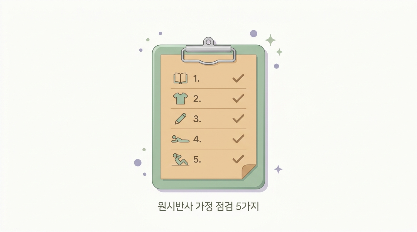 원시반사 통합 가정 체크리스트가 그려진 클립보드 일러스트