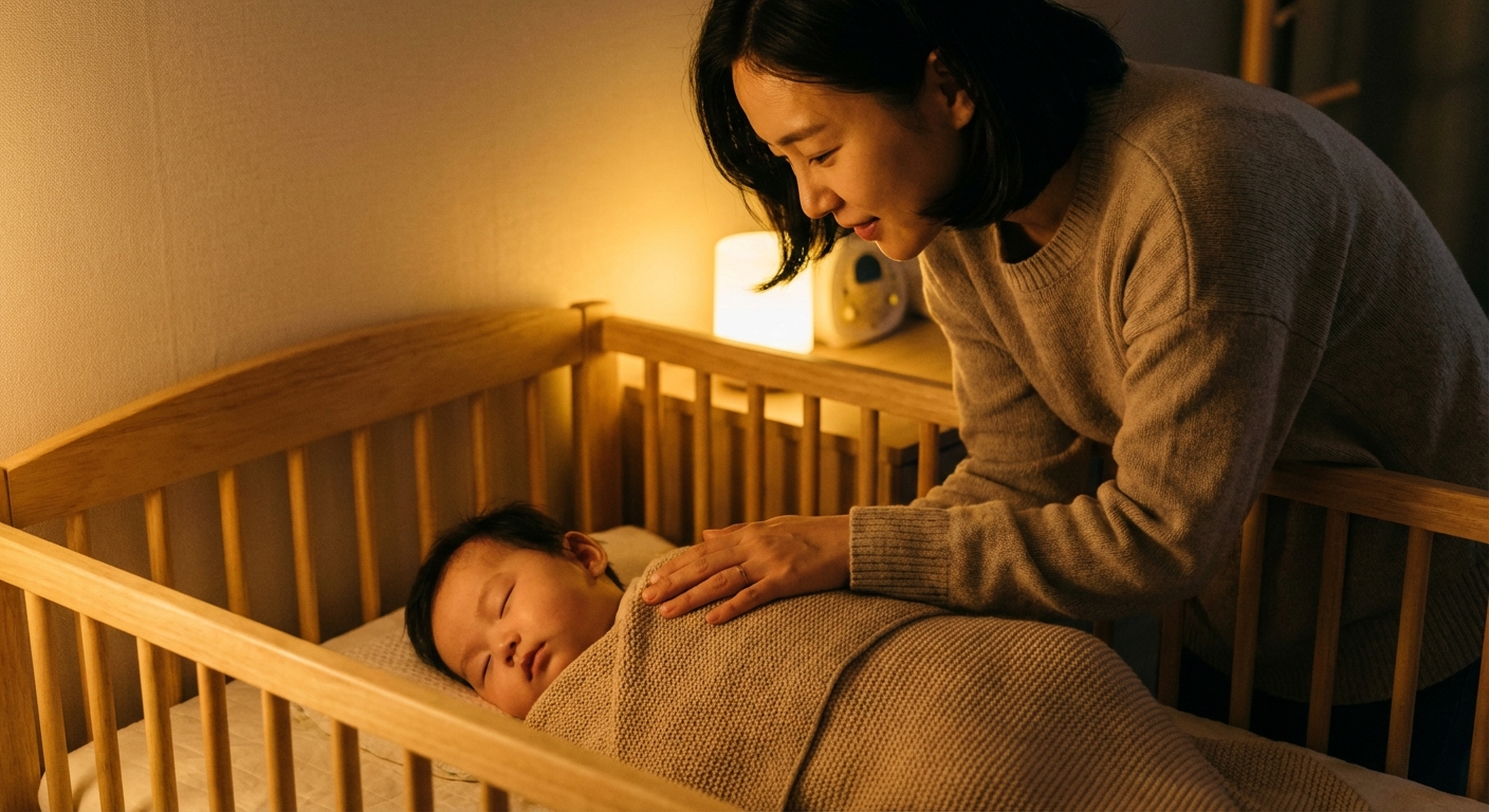 잠드는 아기와 엄마