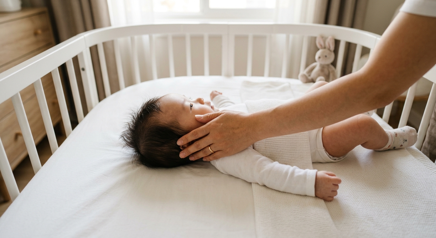 바르게 누운 자세의 아기