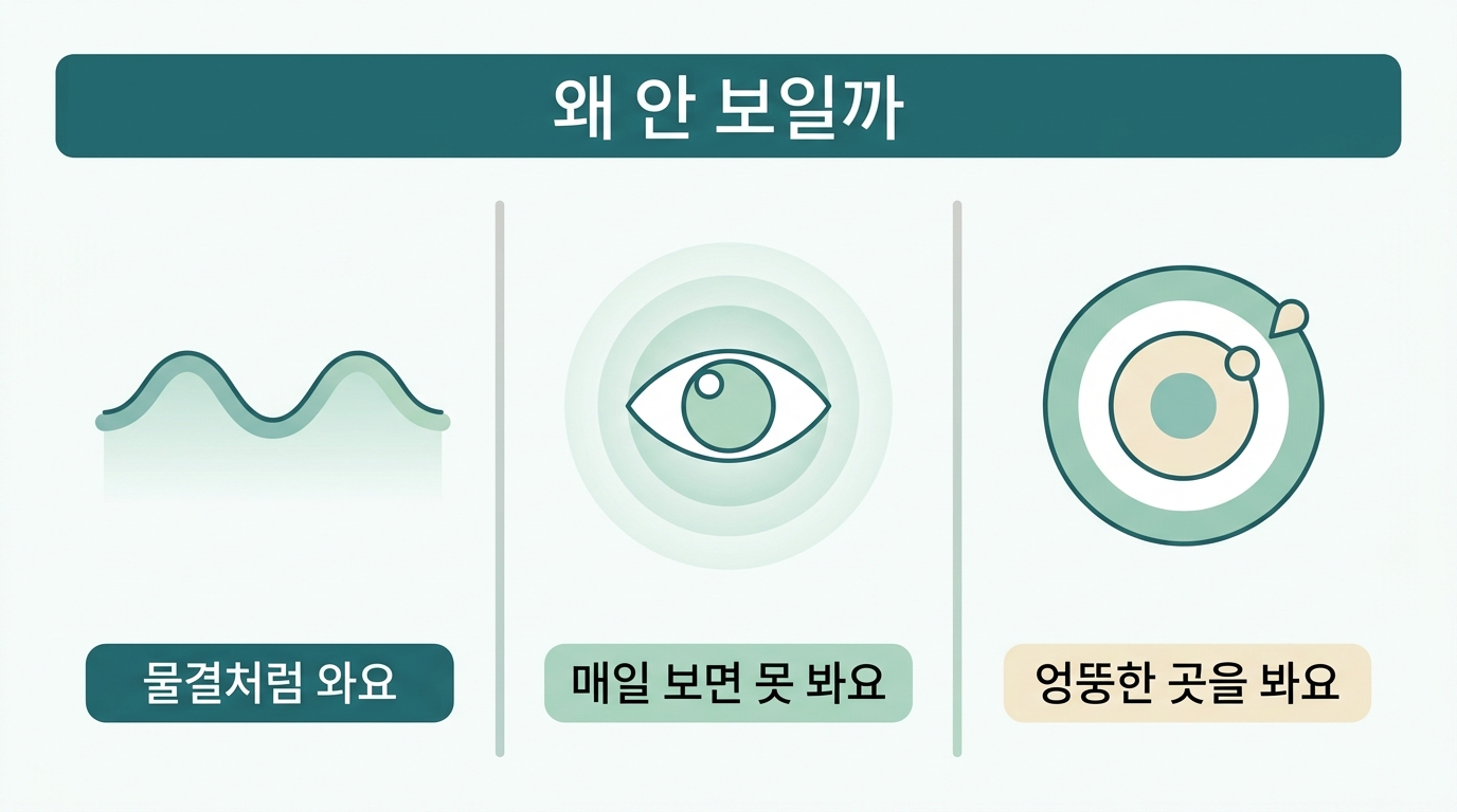 훈련 효과가 눈에 보이지 않는 세 가지 이유 물결형 변화와 관찰자 적응과 엉뚱한 관찰 지점