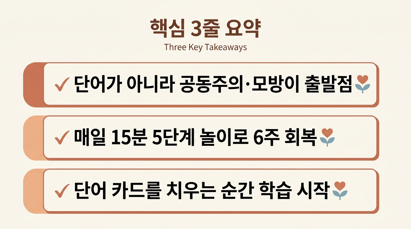 공동주의 모방 회복 핵심 3줄 요약 마무리 인포그래픽