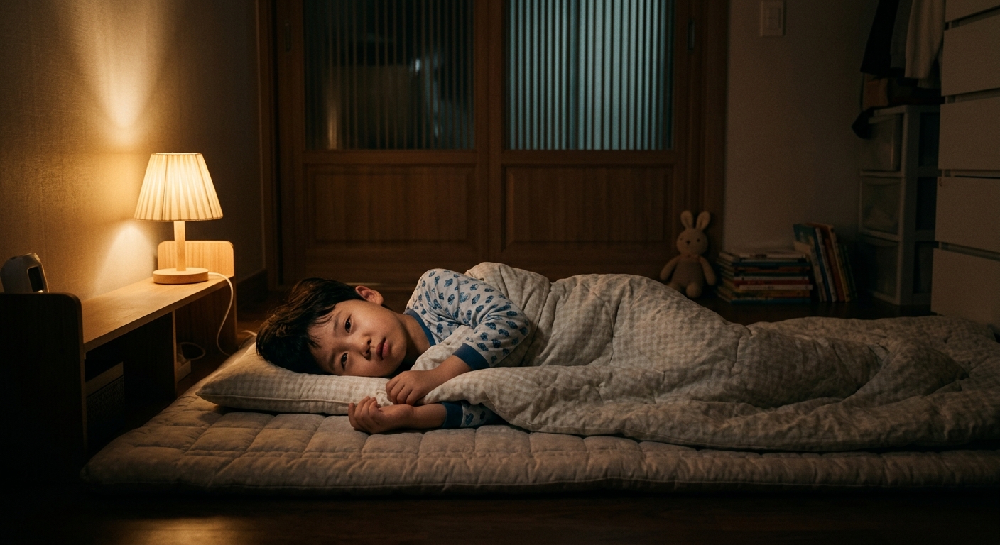 밤늦게 잠들지 못하는 한국인 아이