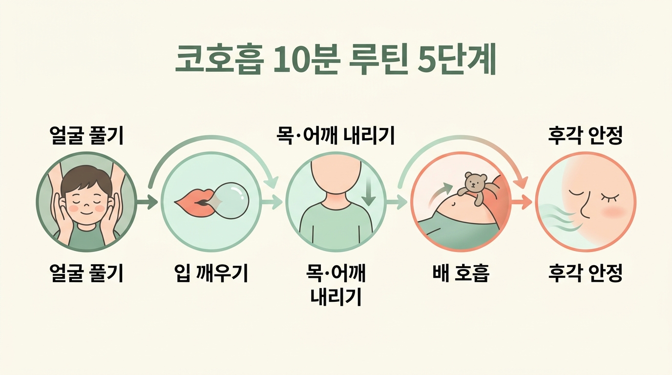 집에서 코호흡 깨우는 10분 루틴 5단계, 재활치료사 가이드