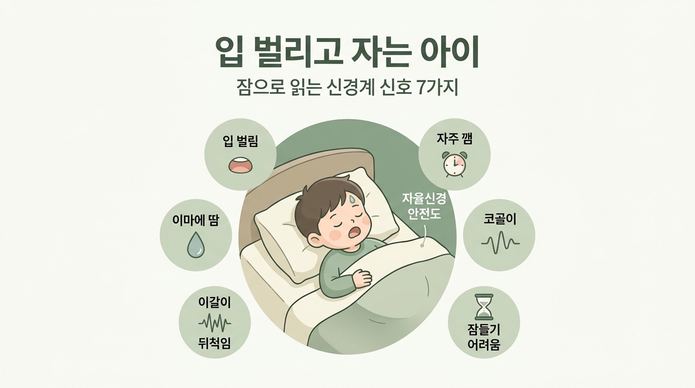 입 벌리고 자는 아이, 잠으로 읽는 신경계 안전 신호 7가지