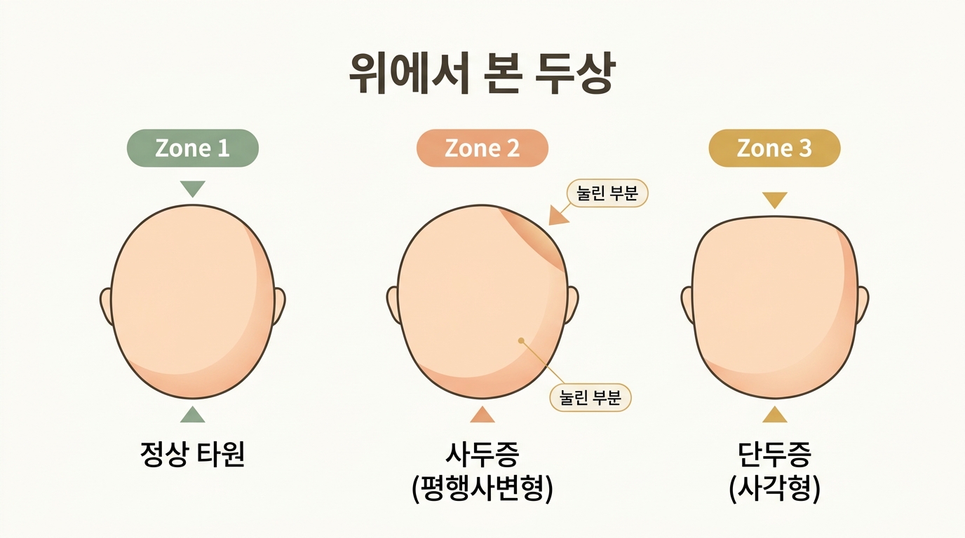 우리 아이 뒤통수가 납작해요, 사두증일까? | 집에서 하는 두상 자가 체크 5단계