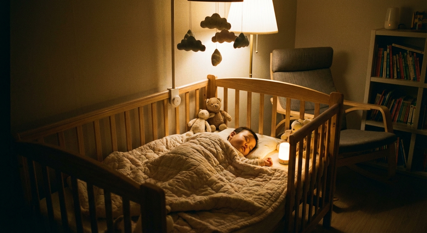 편안하게 잠자는 아기