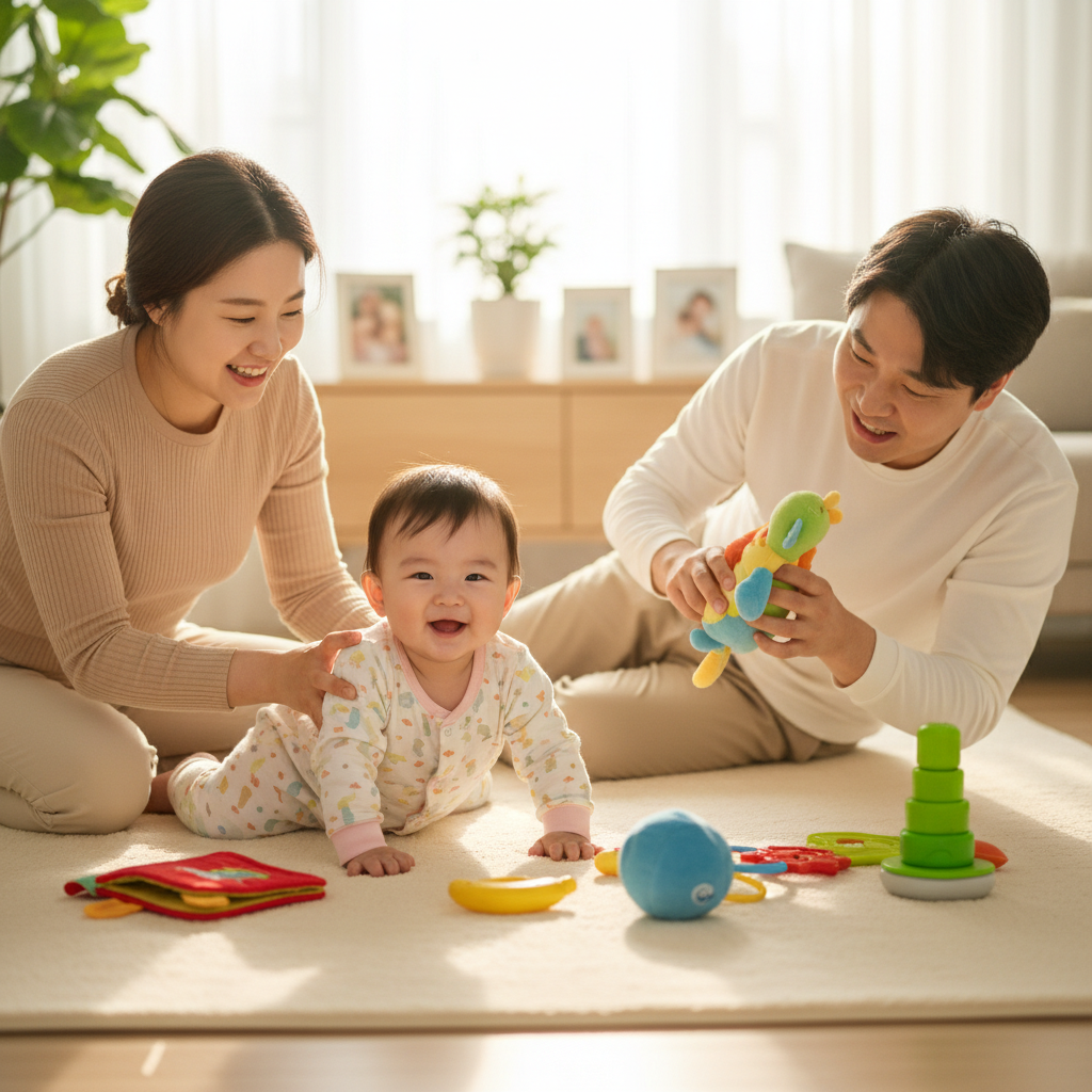 터미타임을 즐기는 아기