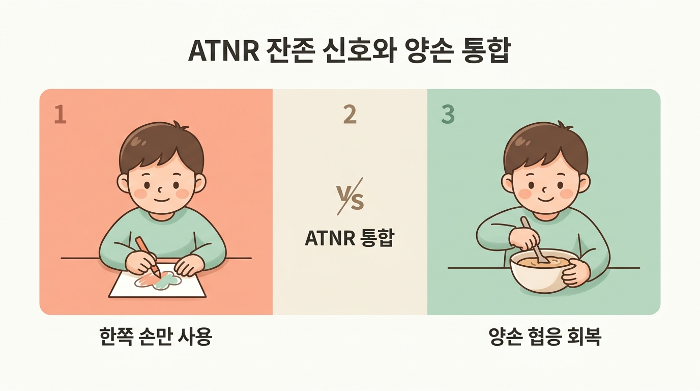 한쪽 손만 쓰는 4세 아이, ATNR 원시 반사 잔존인지 확인하는 5가지 신호