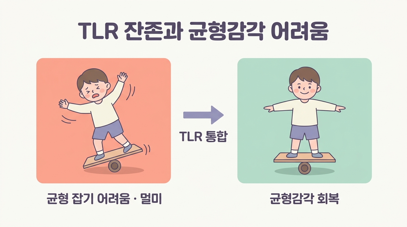 균형 잡기 어렵고 멀미 잘 하는 아이, TLR 긴장성 미로반사 잔존 7가지 신호
