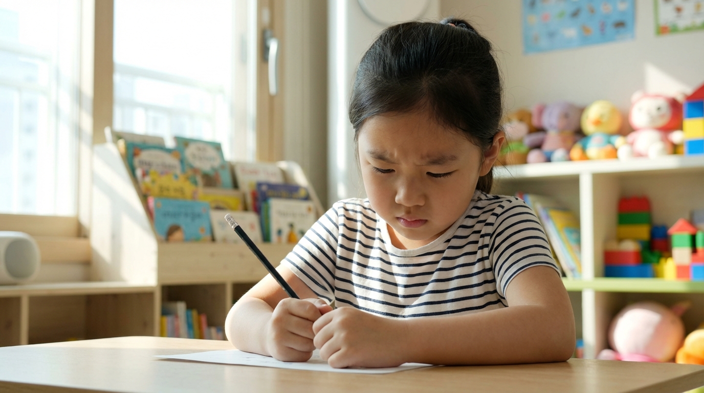글씨 쓰기 어려운 아이, 원시 반사가 원인일 수 있어요