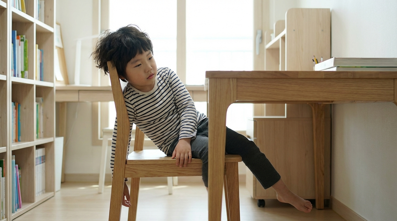 자세가 불안정한 아이