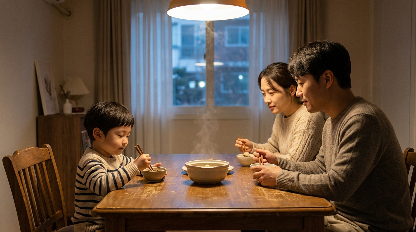 함께 식사하는 가족