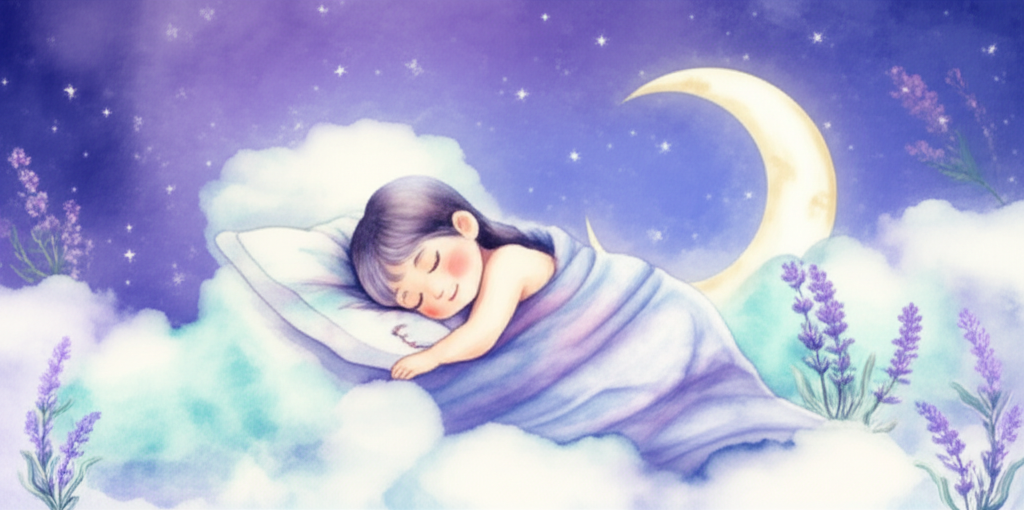 평화롭게 잠든 아이 일러스트