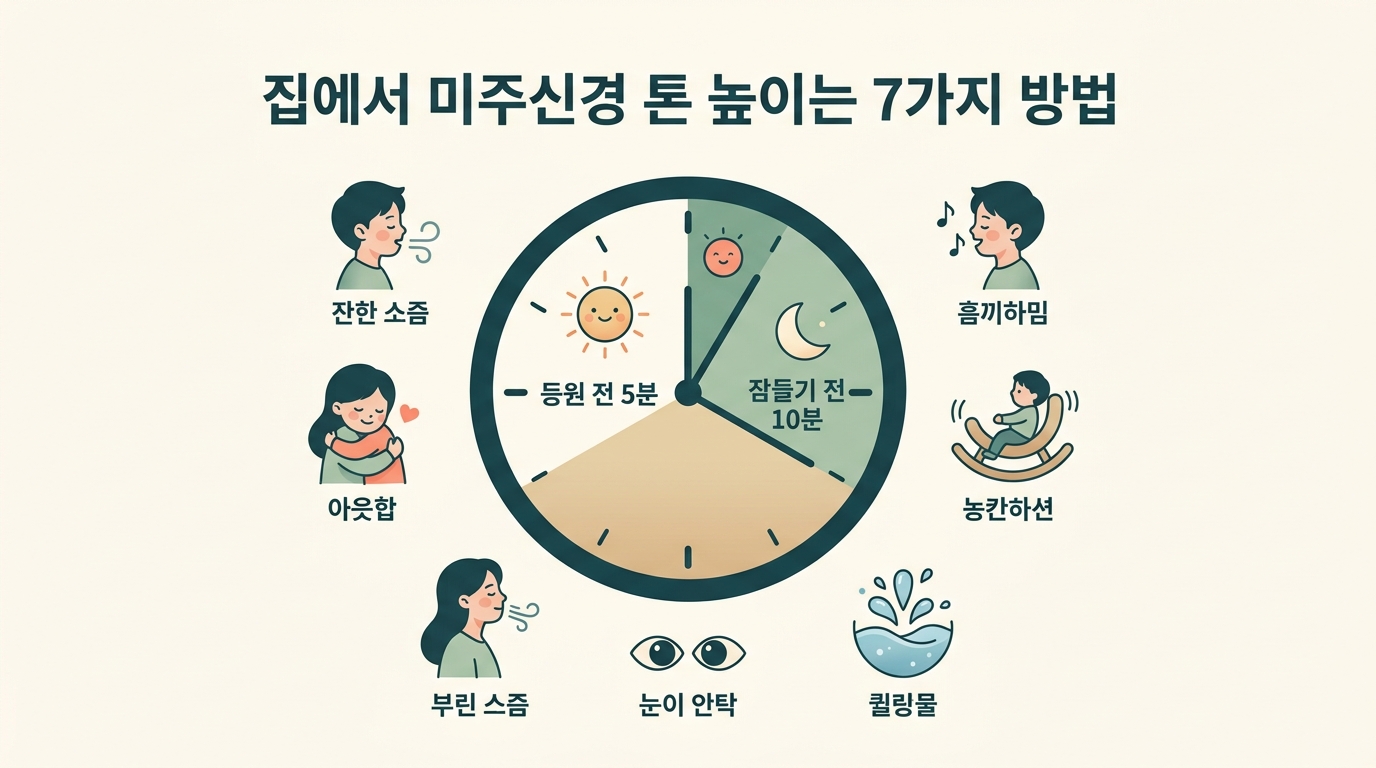 등원 전 5분, 집에서 아이 미주신경 톤 높이는 7가지 방법