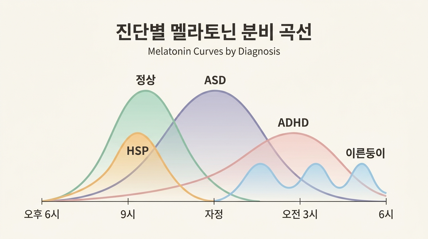 ASD·ADHD·HSP 아이의 수면이 다른 이유 — 진단별 신경계 회로 4가지