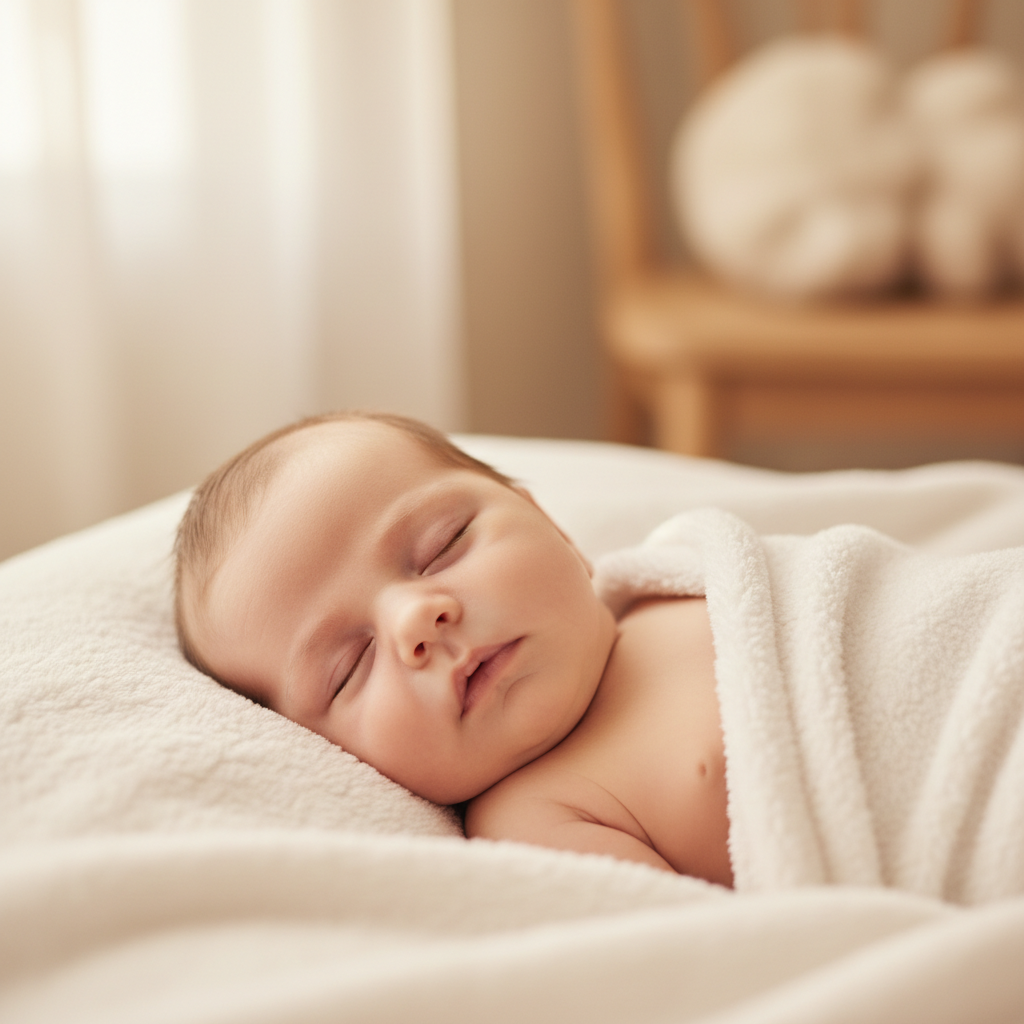 편안하게 숨쉬는 아기의 모습